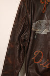 Replica U.S. Army Air Force USAAF A-2 Leather Jacket with Paint & Patches Used