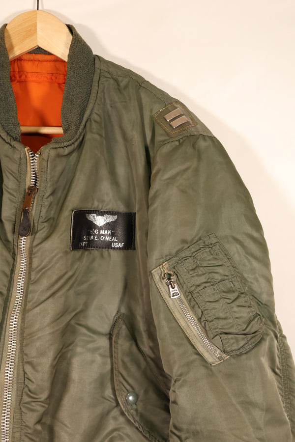 1970 Contract, LARGE, U.S. Air Force (USAF), MA-1 Flight Jacket, Original Patches, Used