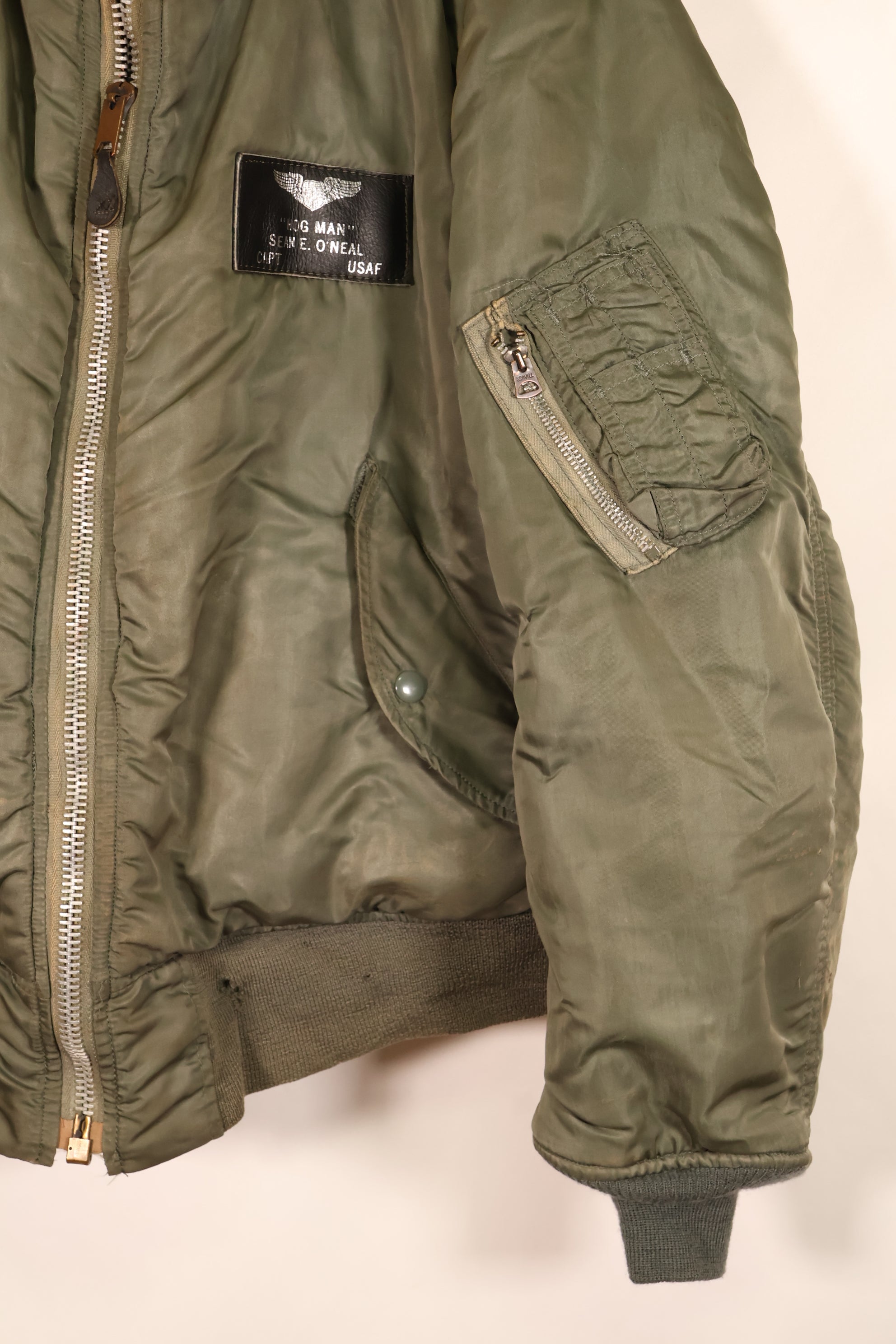 1970 Contract, LARGE, U.S. Air Force (USAF), MA-1 Flight Jacket, Original Patches, Used
