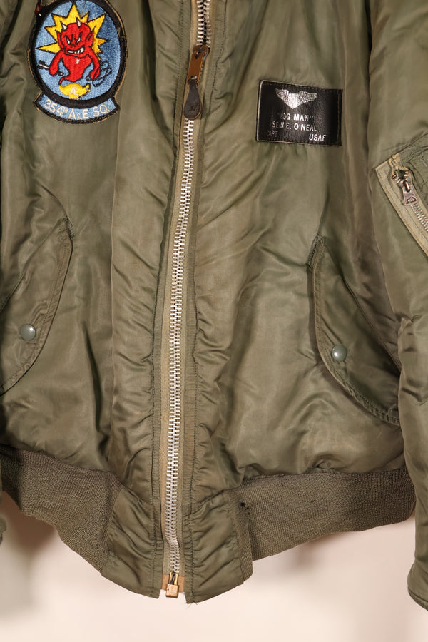 1970 Contract, LARGE, U.S. Air Force (USAF), MA-1 Flight Jacket, Original Patches, Used