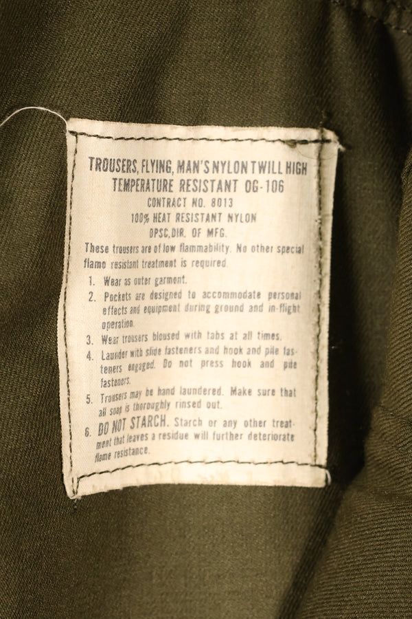 Early 1970's M-L pilot fireproof pants, size tag missing, used.