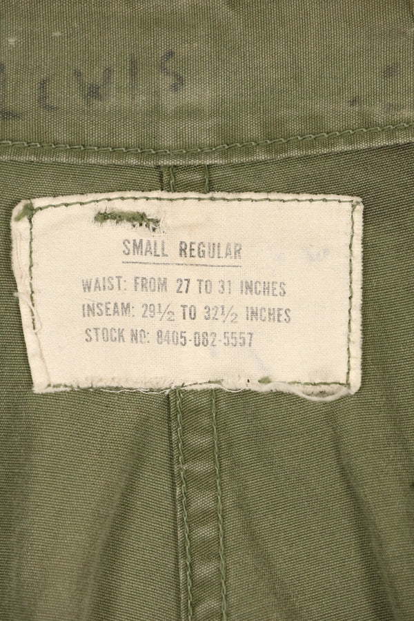 1964 Contract S-R 1st Model Jungle Fatigue Pants, CRC release, faded, used