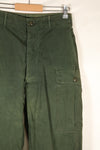 1963 contract, estimated S-L 1st Model Jungle Fatigue pants, dyed, CRC release, faded, used.