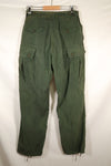1963 contract, estimated S-L 1st Model Jungle Fatigue pants, dyed, CRC release, faded, used.