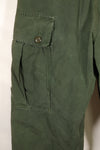 1963 contract, estimated S-L 1st Model Jungle Fatigue pants, dyed, CRC release, faded, used.