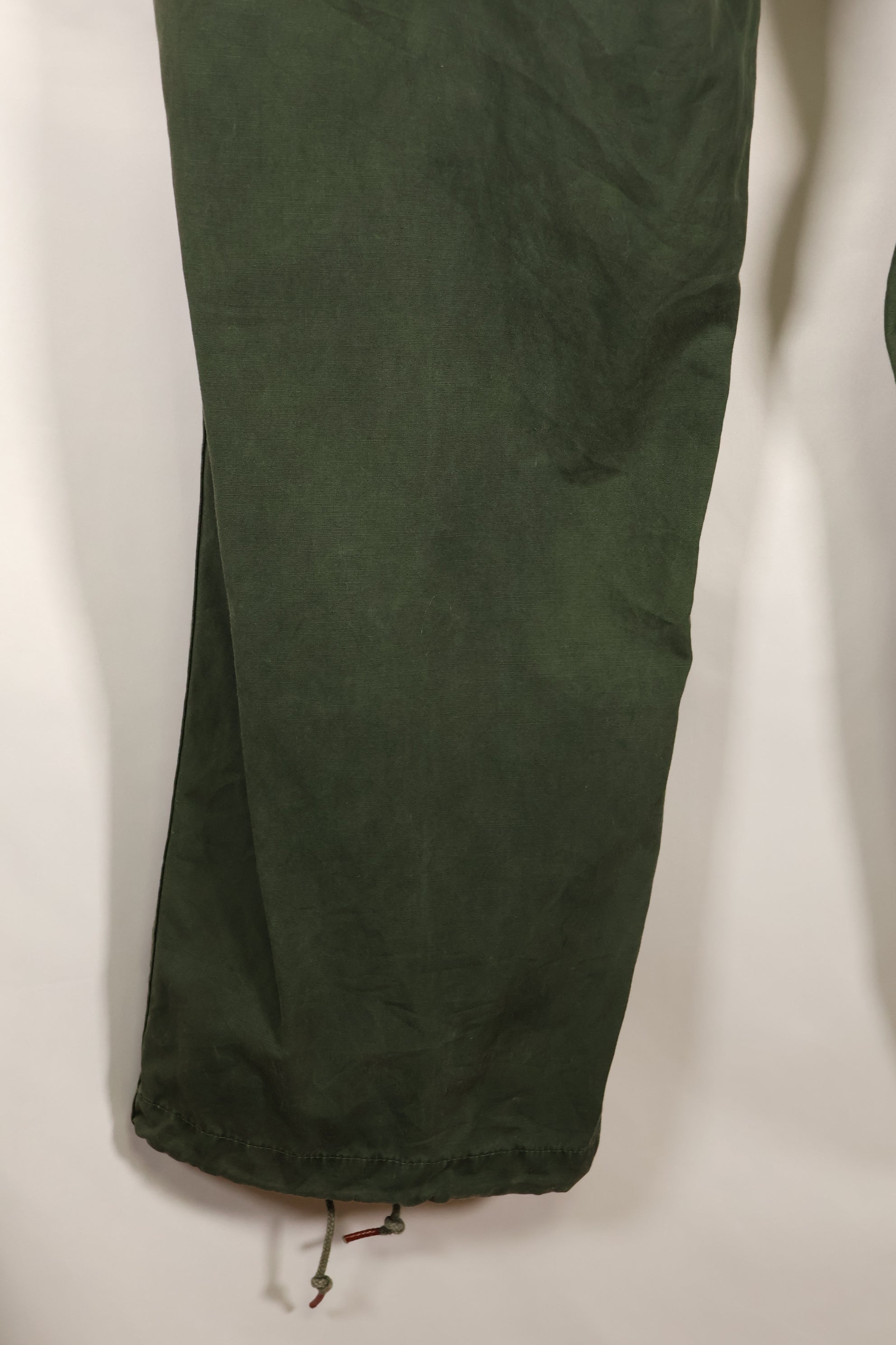 1963 contract, estimated S-L 1st Model Jungle Fatigue pants, dyed, CRC release, faded, used.
