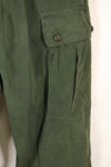 1963 contract, estimated S-L 1st Model Jungle Fatigue pants, dyed, CRC release, faded, used.
