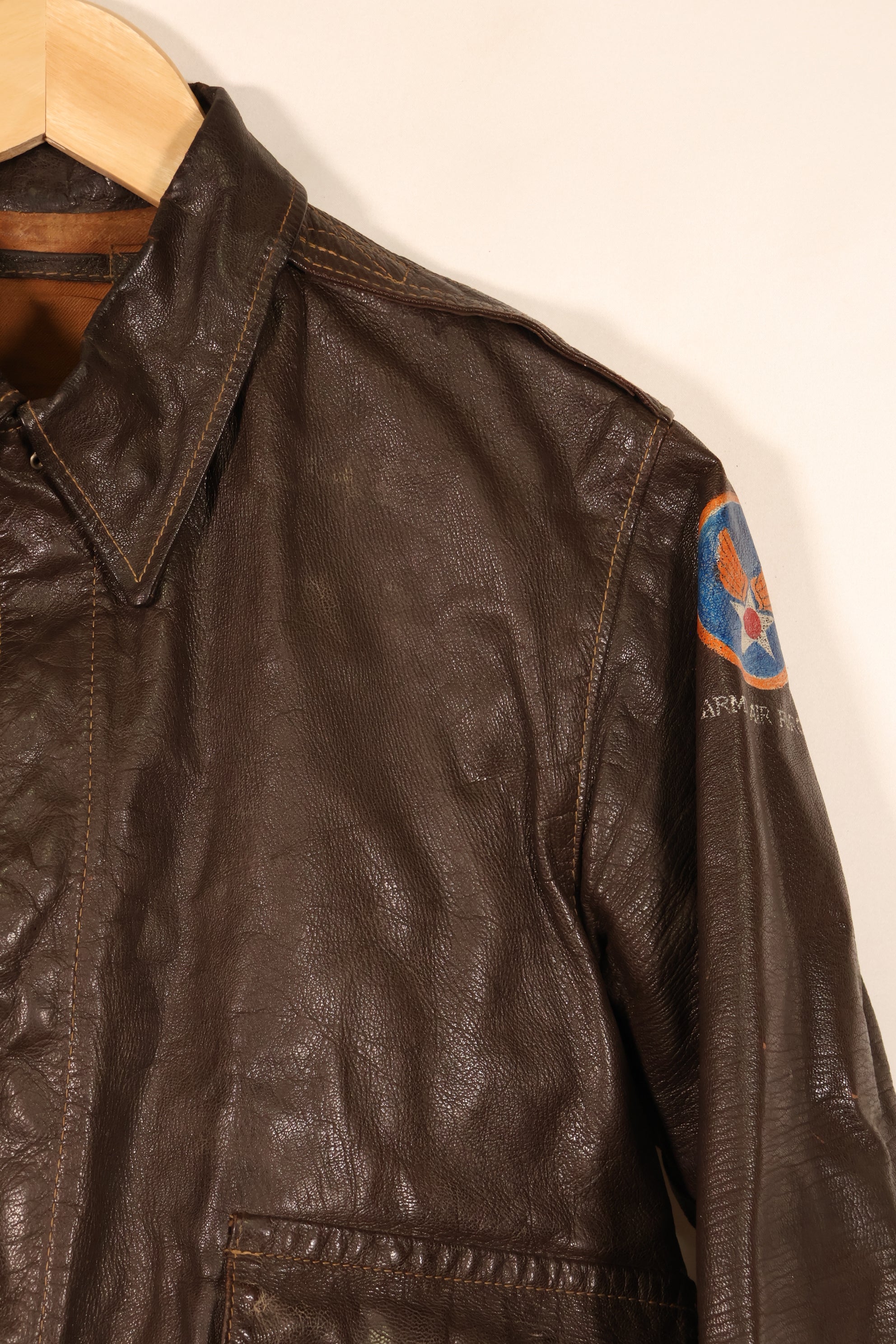 Early 1940s, U.S. Army Air Forces (USAAF), A-2 Summer Flight Jacket, Used, Postwar Paint