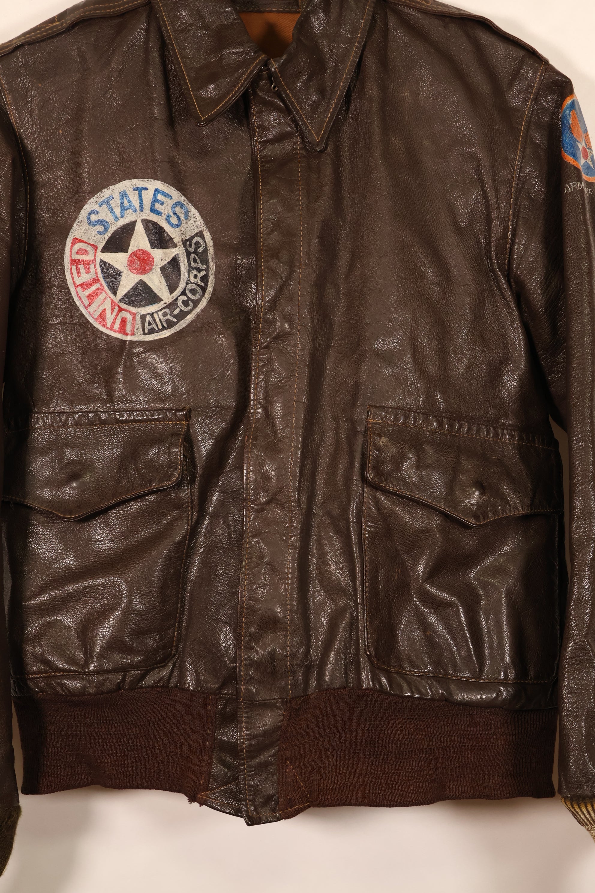 Early 1940s, U.S. Army Air Forces (USAAF), A-2 Summer Flight Jacket, Used, Postwar Paint