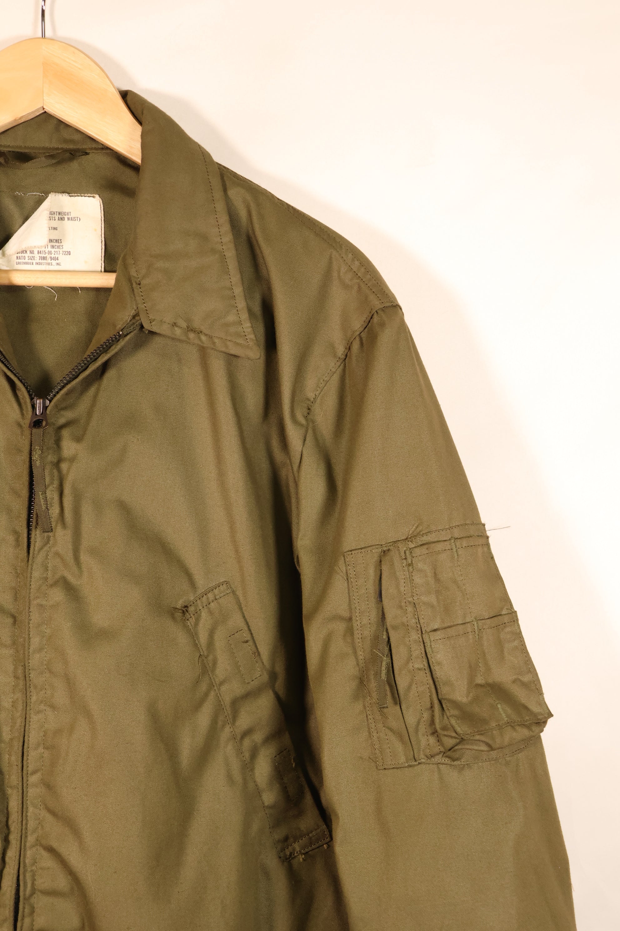 1974 Contract, M-R, U.S. Army, Pilot, Lightweight Jacket, Flight Jacket, Used