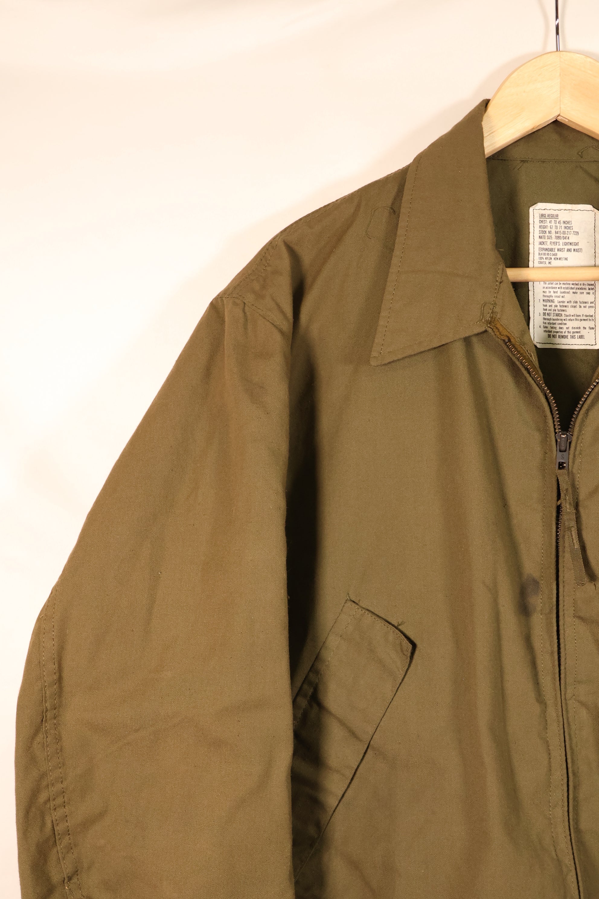 1990 Contract, L-R, U.S. Army, Pilot's Lightweight Jacket, Flight Jacket, Used