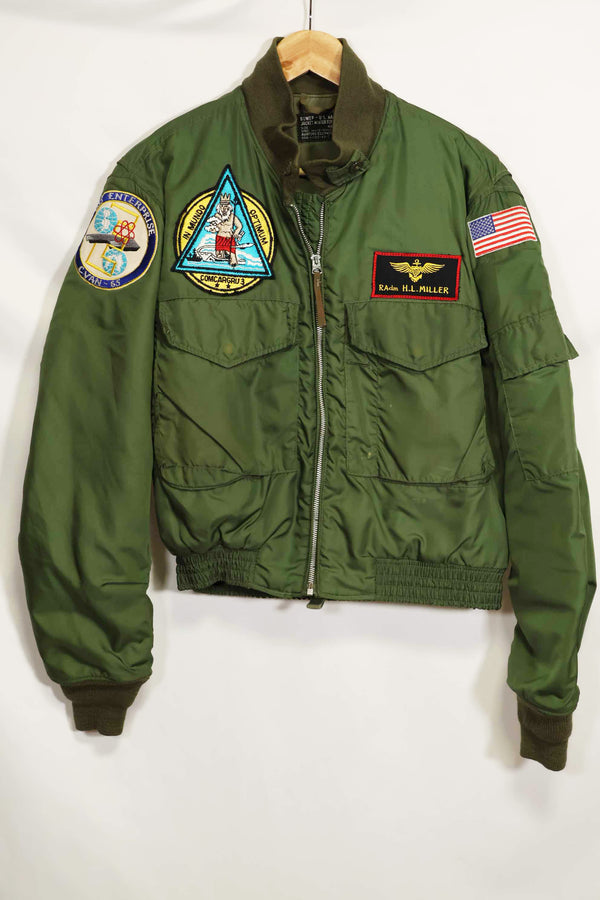 1963 Contract US Navy WEP(G-9) Flight Jacket USS Enterprise Size 40 Used