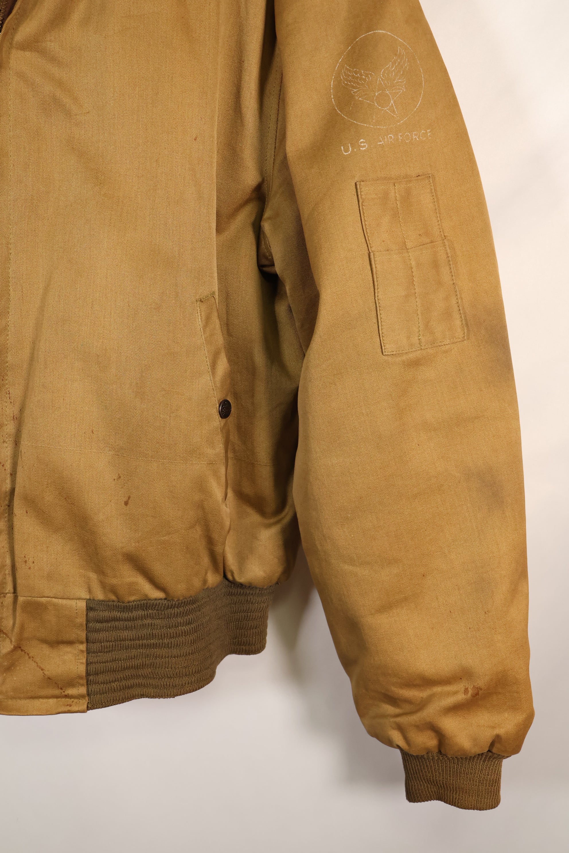 1950's USAF B-15 cotton flight jacket, commercial model, used.