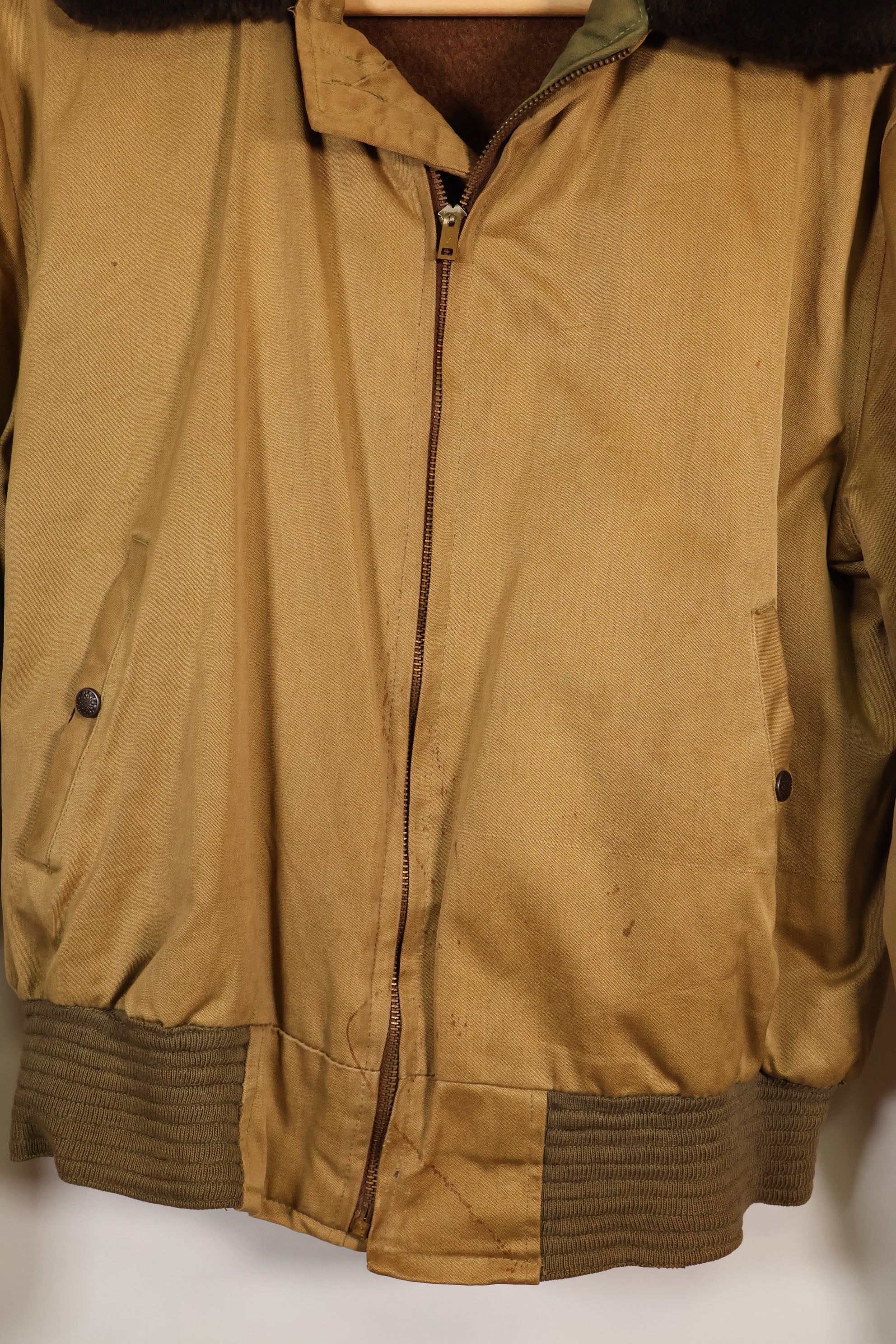 1950's USAF B-15 cotton flight jacket, commercial model, used.