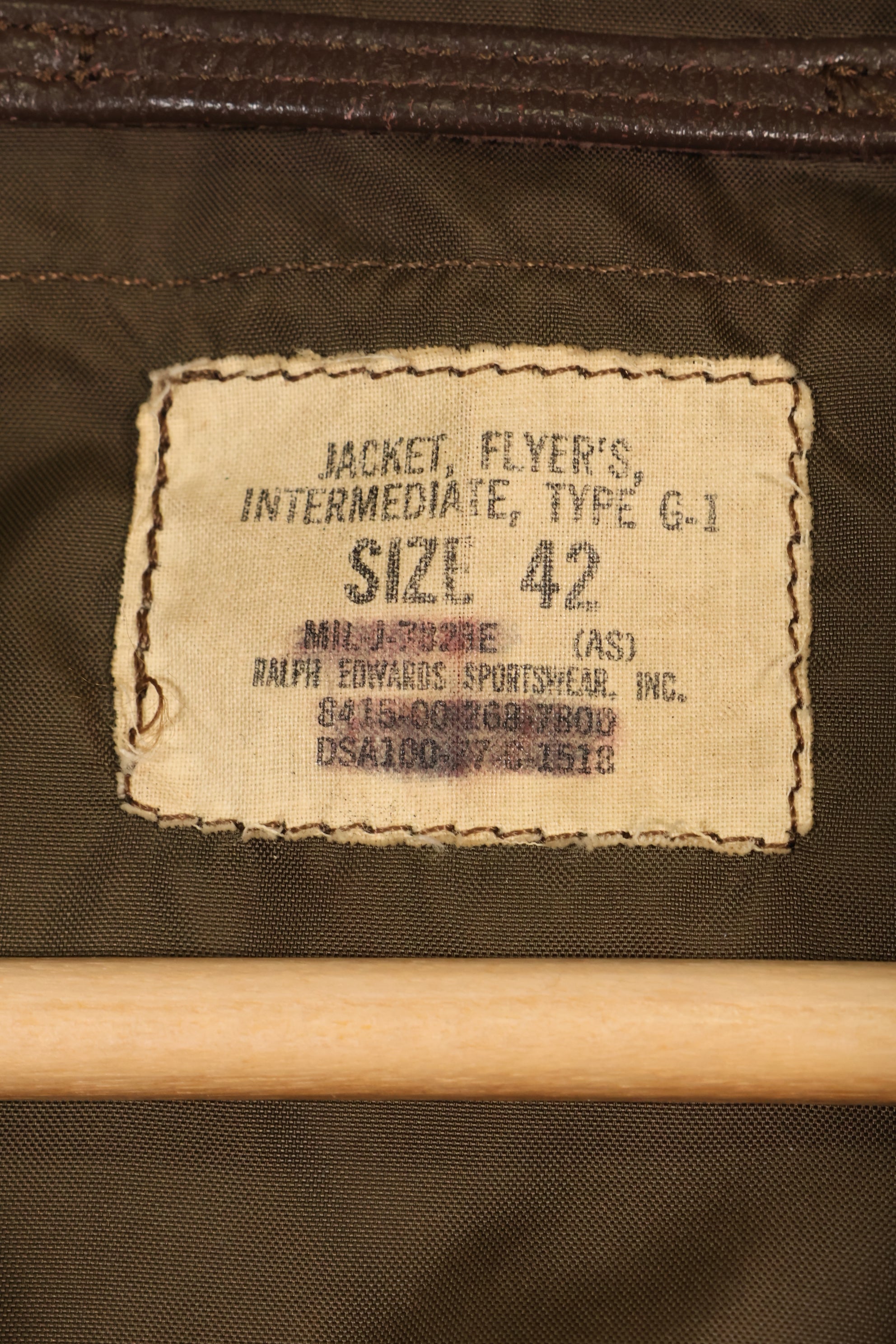 1977 Contract Size 42 US Navy G-1 Flight Jacket Intermediates Used