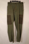 Real 1940s-50s US Army HBT pants, modified pockets, used.