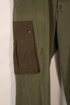 Real 1940s-50s US Army HBT pants, modified pockets, used.