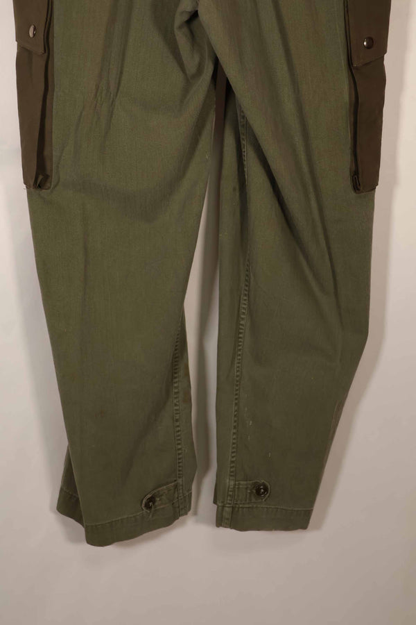 Real 1940s-50s US Army HBT pants, modified pockets, used.