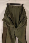 Real 1940s-50s US Army HBT pants, modified pockets, used.