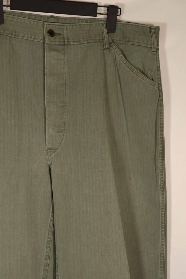 Real 1940s USMC M42 HBT Utility Pants, large size, used.