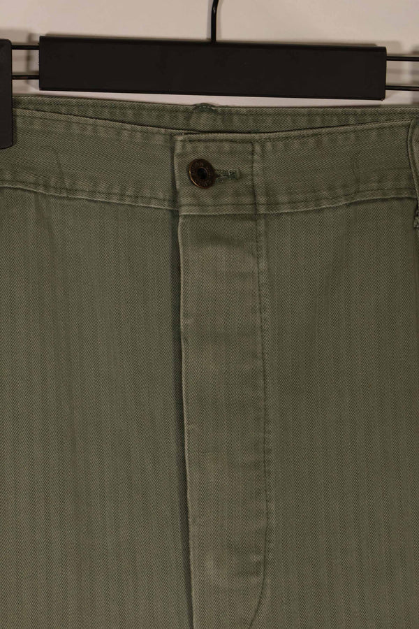 Real 1940s USMC M42 HBT Utility Pants, large size, used.