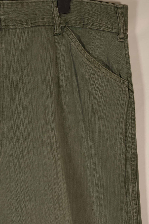 Real 1940s USMC M42 HBT Utility Pants, large size, used.