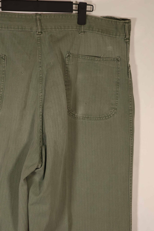 Real 1940s USMC M42 HBT Utility Pants, large size, used.