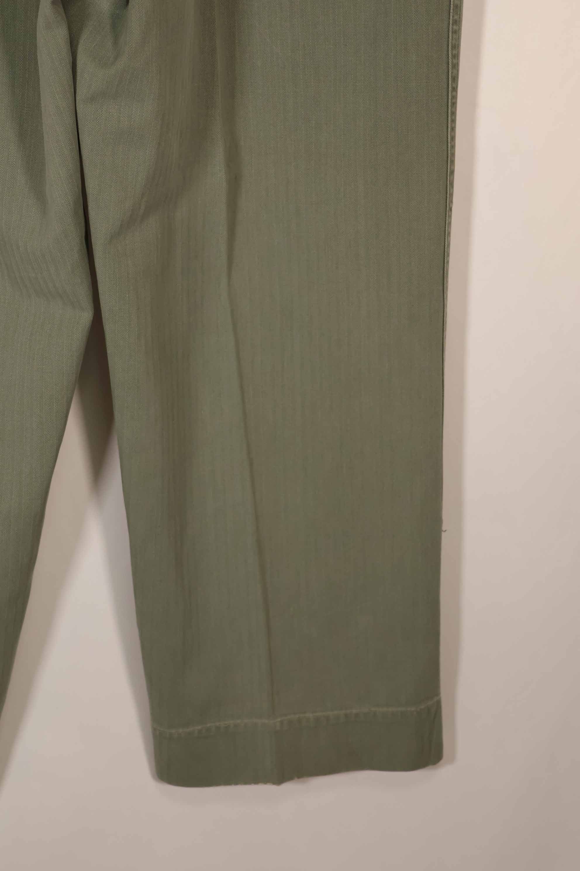 Real 1940s USMC M42 HBT Utility Pants, large size, used.