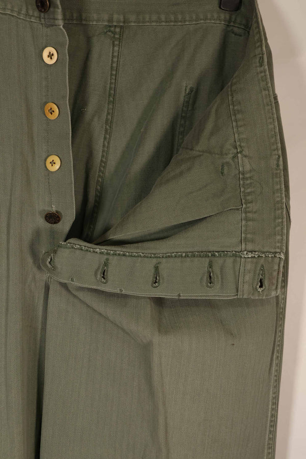 Real 1940s USMC M42 HBT Utility Pants, large size, used.