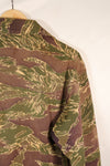 Mid 1960s US cut LARGE Okinawa Tiger Tiger striped shirt, faded, used.