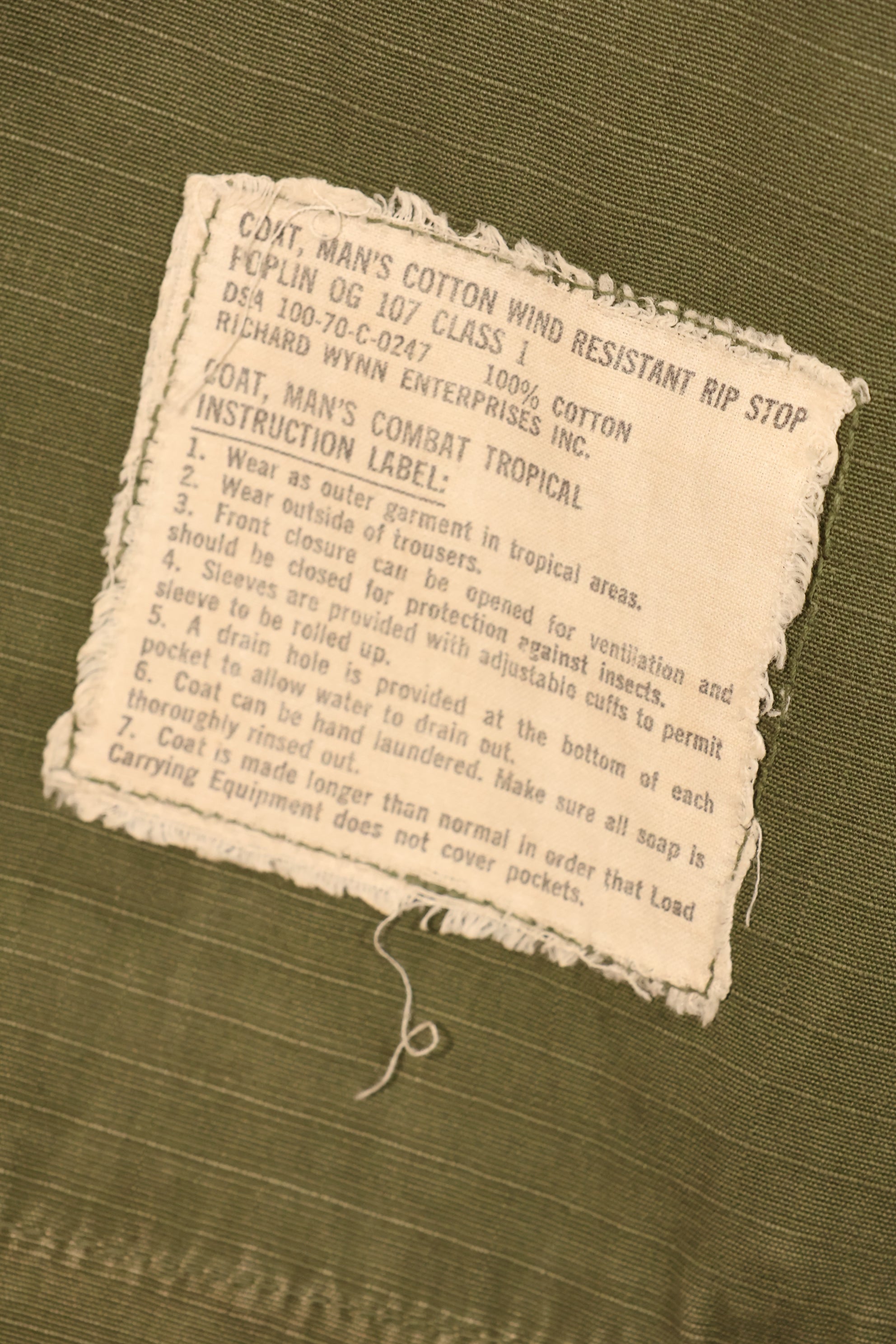 1970 Contract, Presumed S-R, 4th Model Jungle Fatigue Jacket, Thai Army Patch, Used