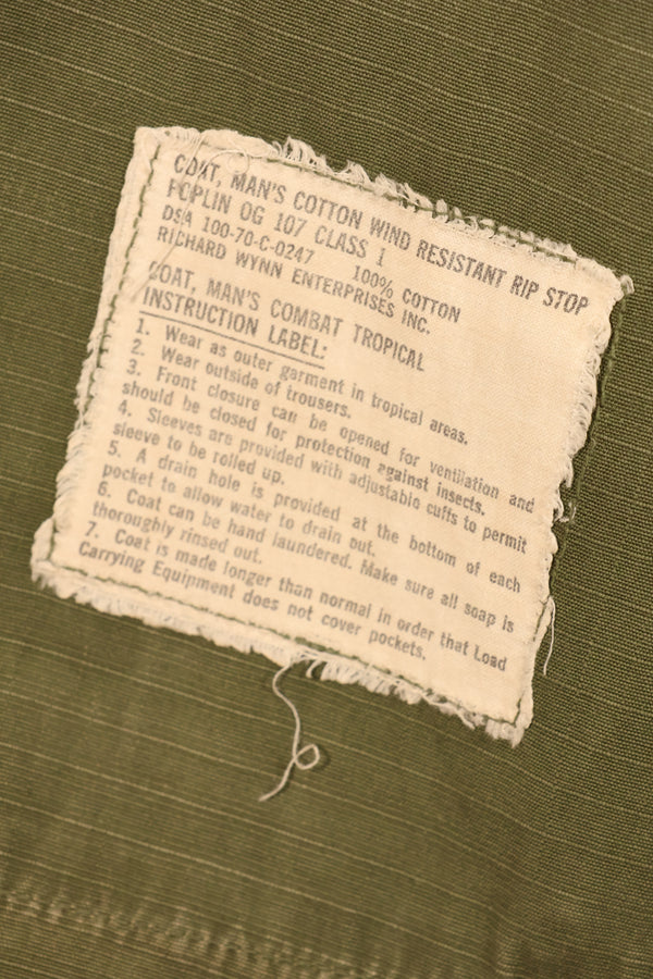 1970 Contract, Presumed S-R, 4th Model Jungle Fatigue Jacket, Thai Army Patch, Used