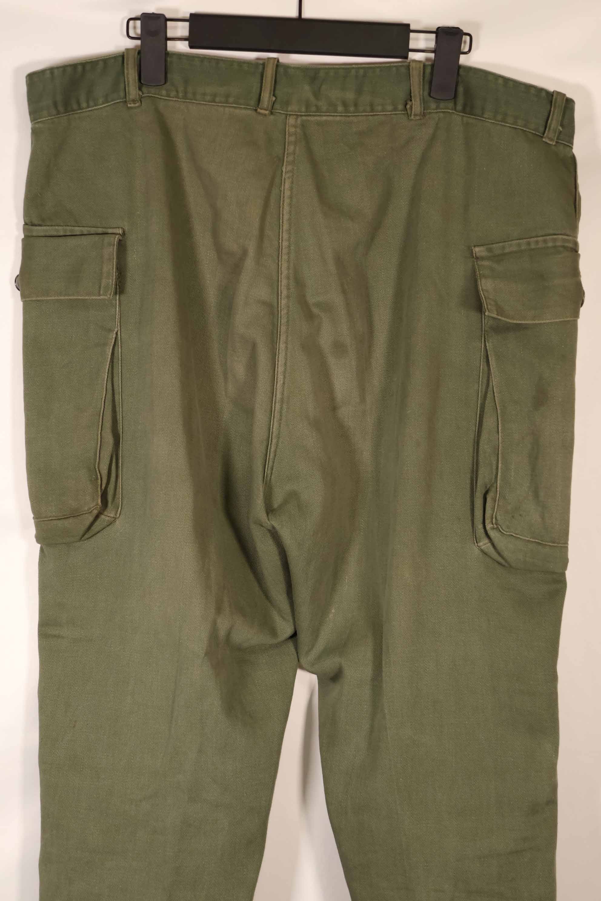 Real 1940s-50s US Army M43 Pants Cut Cotton Pants Used