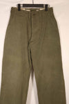 Real 1940s U.S. Army M45 cotton field pants, used.