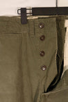 Real 1940s U.S. Army M45 cotton field pants, used.