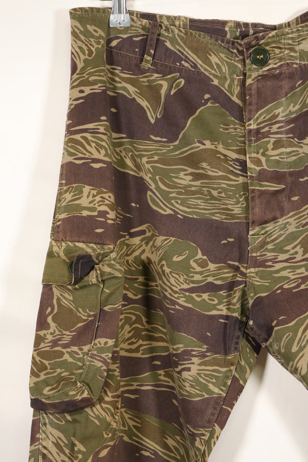 A-M Silver Tiger Stripe Asian Cut Pants made by Osaka MASH, used, faded.