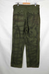 Real 1960s lot OG-107 baker pants, hand painted camouflage, used.