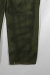 Real 1960s lot OG-107 baker pants, hand painted camouflage, used.