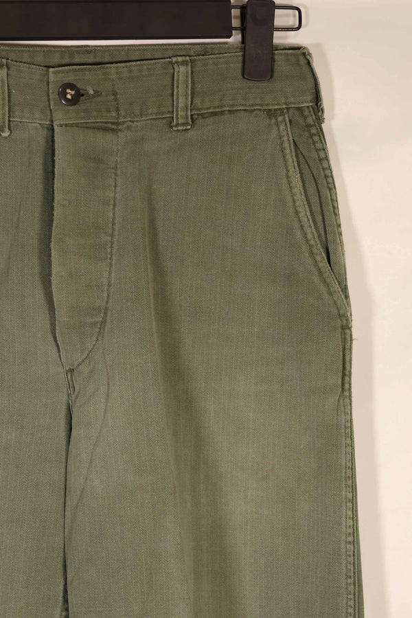 Real 1940s WWII U.S. Marine Corps HBT pants, used, B