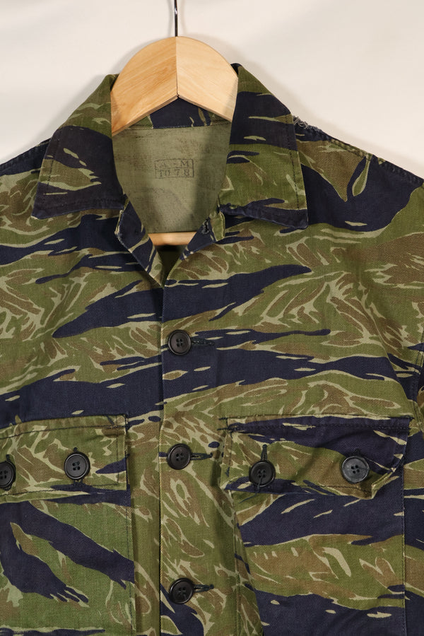 Early 1970s A-M TO-78 Silver Tiger Variation Tiger Stripe Shirt, used.