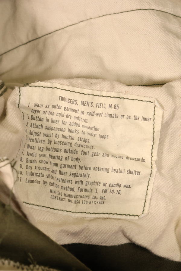 1967 Contract, M-R, U.S. Military, M-65 Field Pants, Early Production, Used