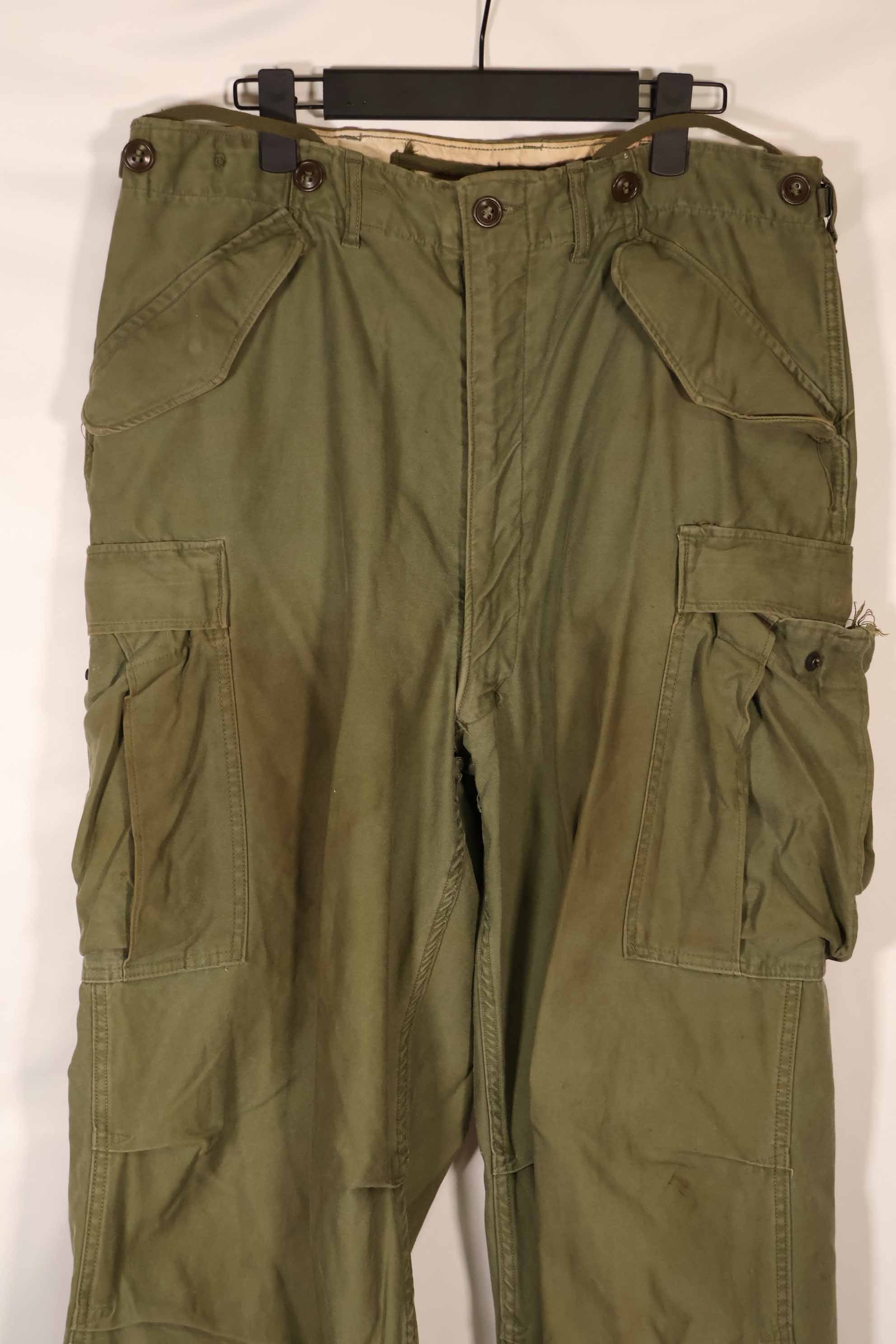 Real 1950s U.S. Army M51 Cotton Field Pants, used.