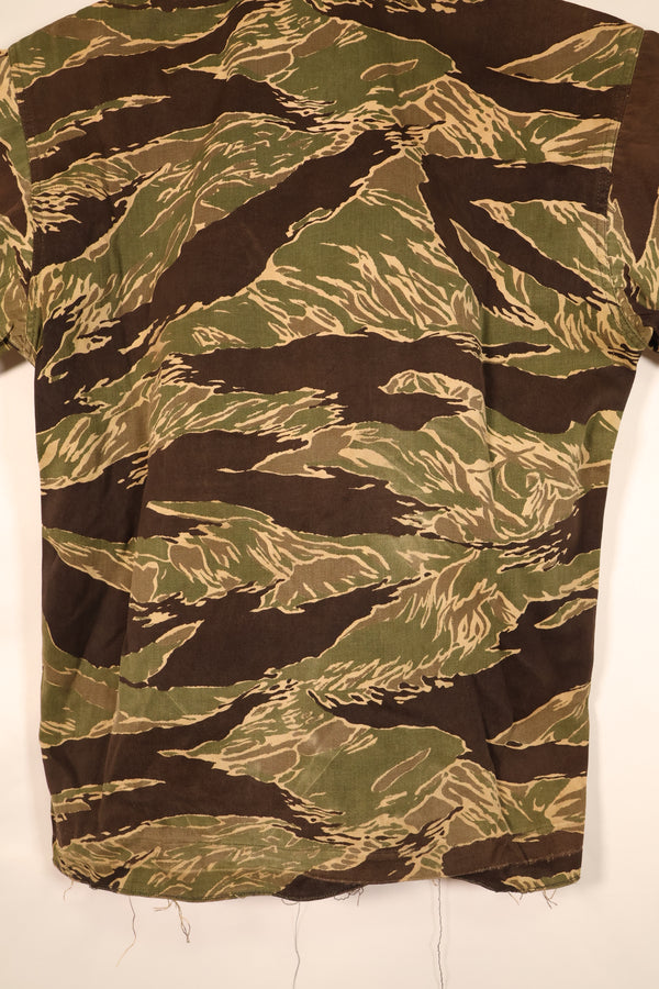 Circa 1965–66 | Asian Cut | Okinawa Tiger Pattern | Short-Sleeve Custom | Tiger Stripe | Shirt | JWD | Used
