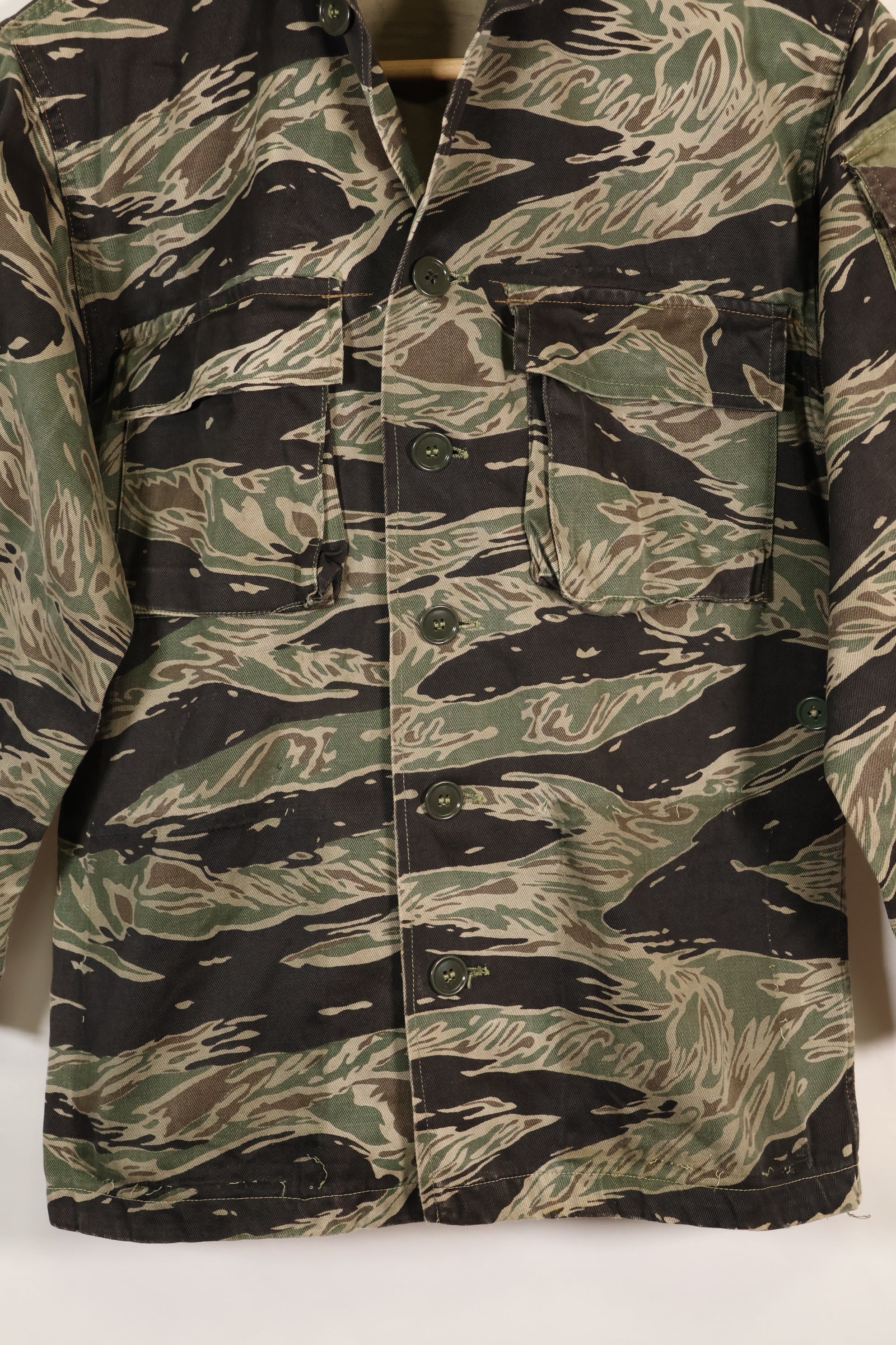 1960's 1/2 A-S Japanese Silver Tiger Shirt, Tiger Stripe, with local alterations, used.