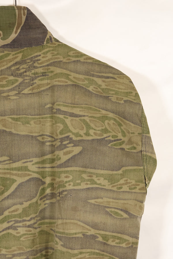 1970s South Vietnamese Marine Corps Tiger Stripe Shirt VNMC Late Ripstop Pattern Used