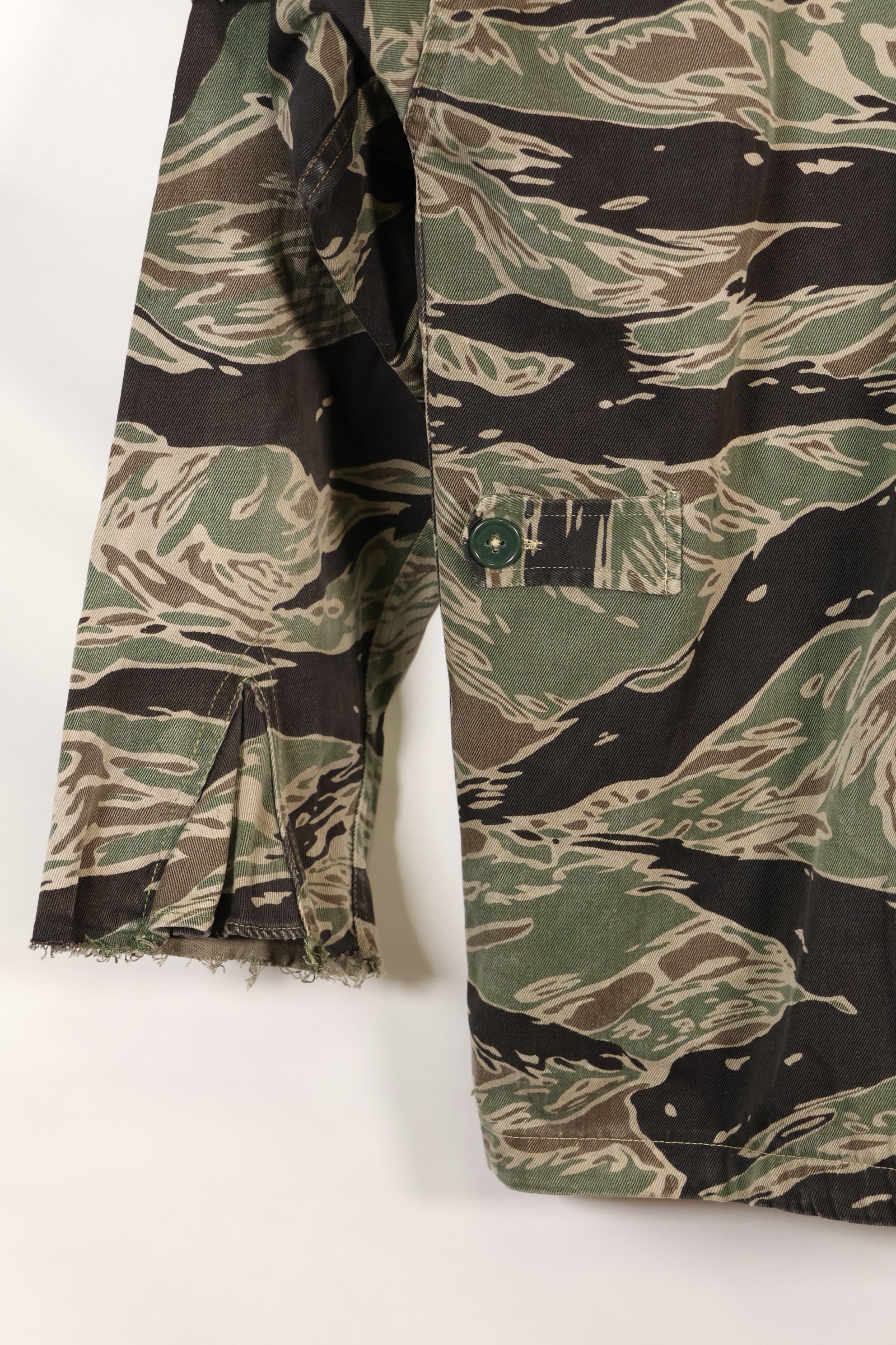 1960's 1/2 A-S Japanese Silver Tiger Shirt, Tiger Stripe, with local alterations, used.