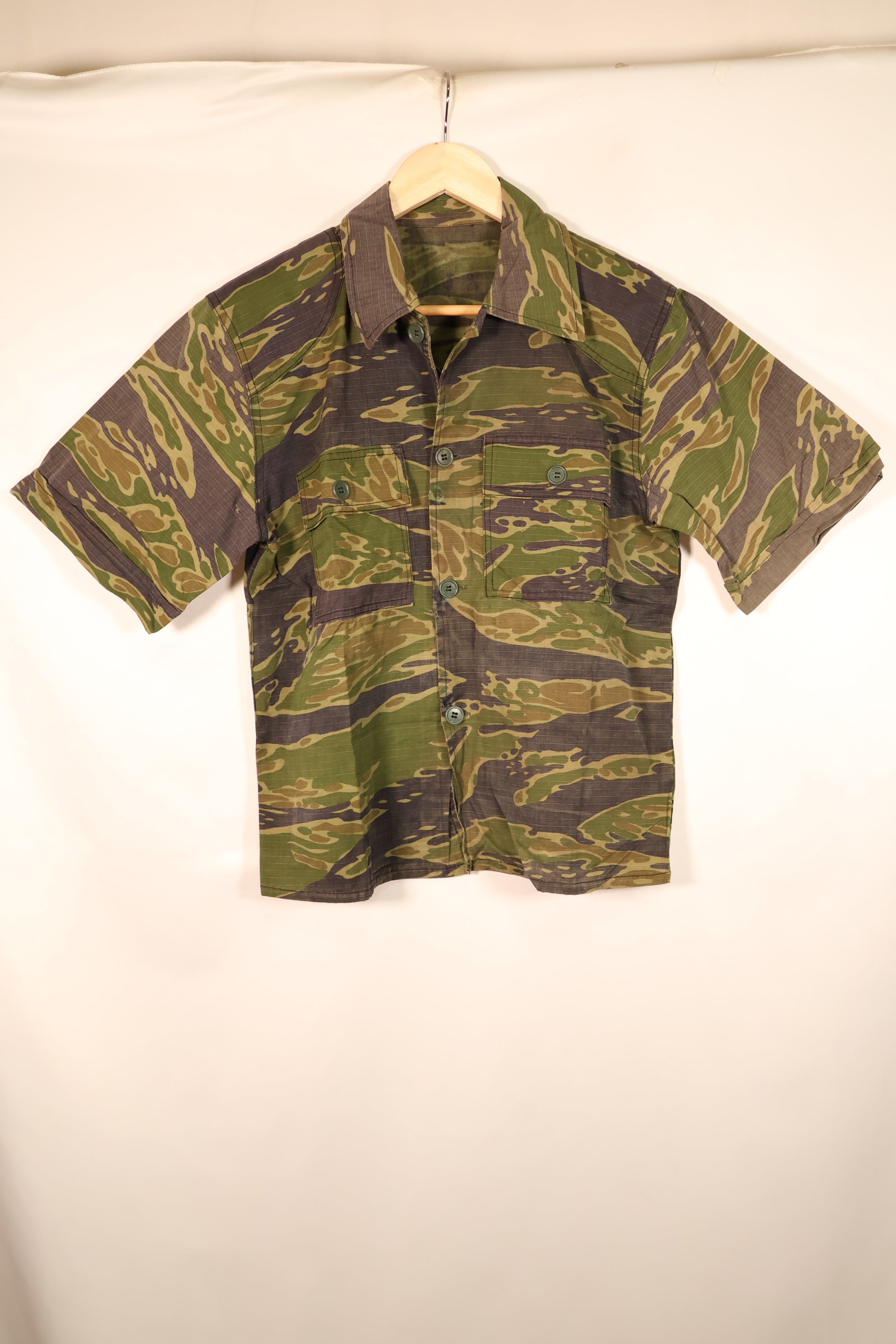 1970s—Authentic Fabric—Postwar Manufacture—VNMC 5th Model South Vietnamese Marine Corps Tiger Stripe Shirt—Used