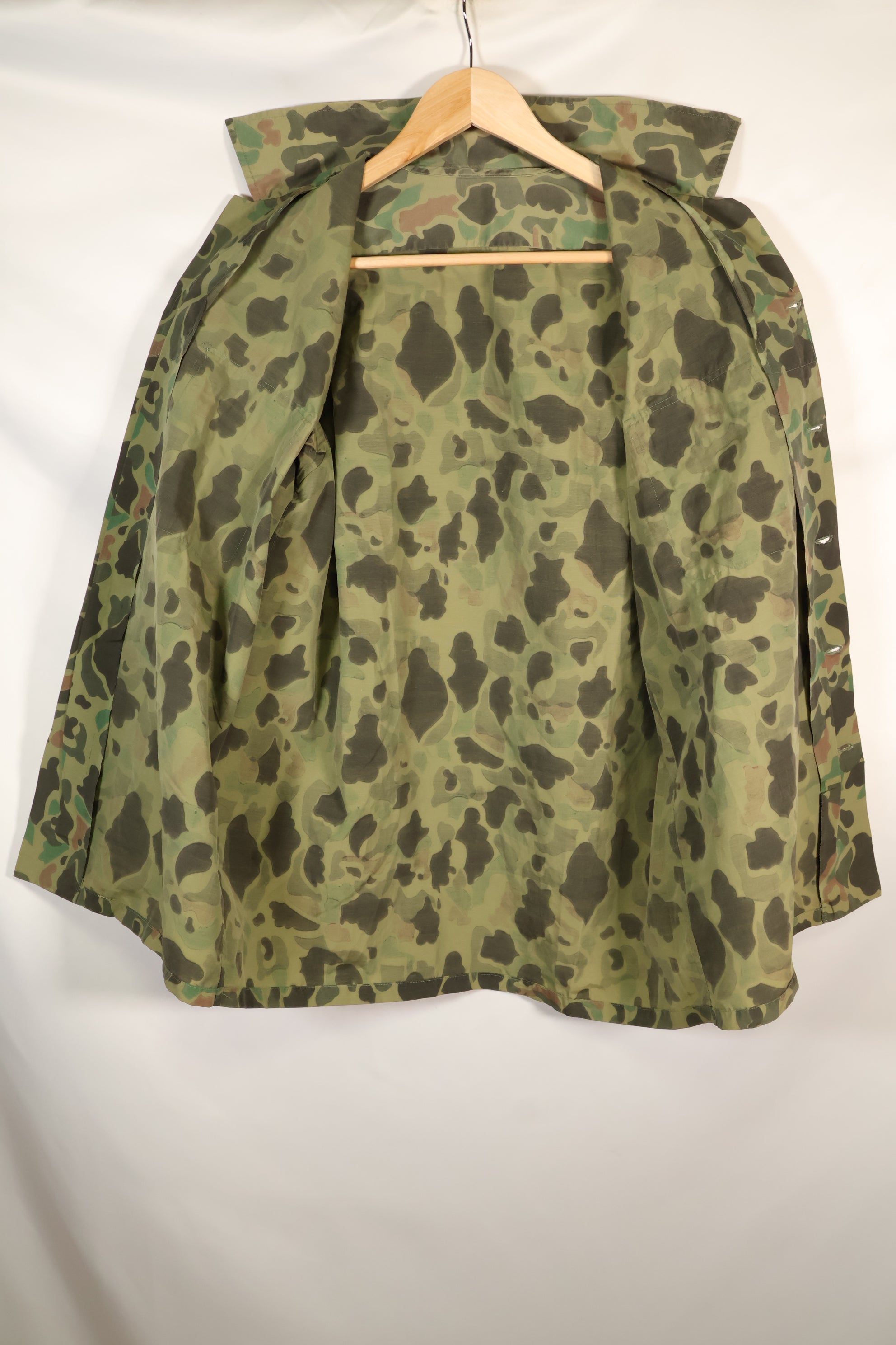 Circa 1970s Korean Army Frogskin Camouflage Nylon Fabric Local Made Shirt Used