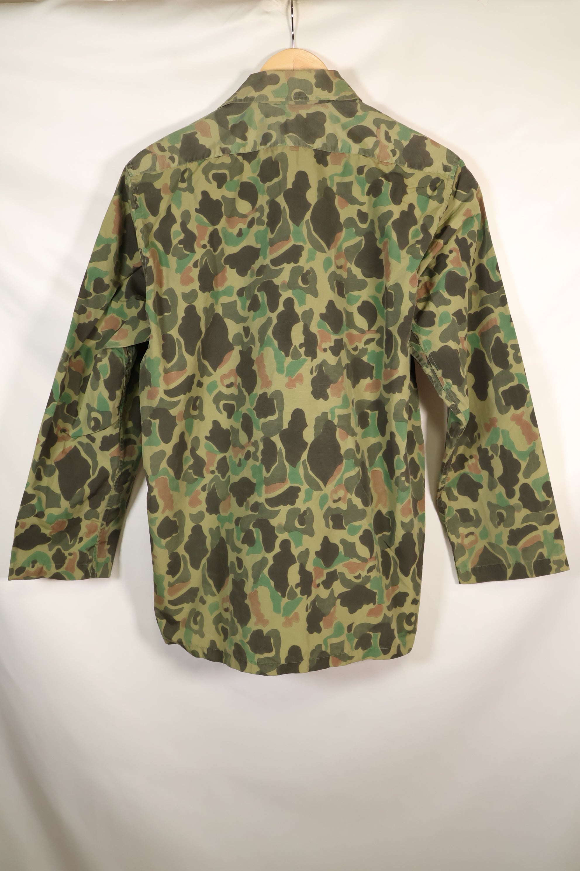 Circa 1970s Korean Army Frogskin Camouflage Nylon Fabric Local Made Shirt Used