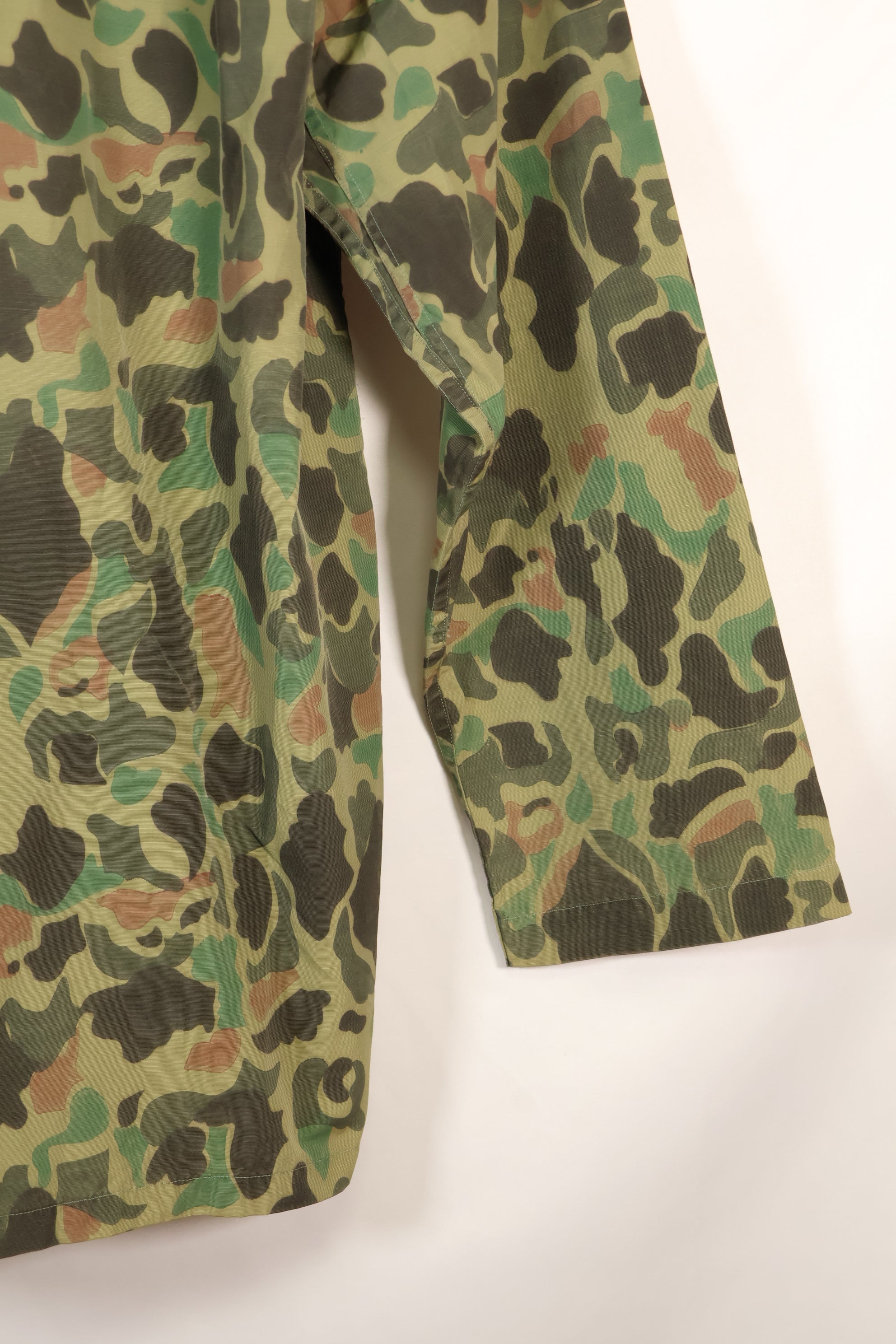 Circa 1970s Korean Army Frogskin Camouflage Nylon Fabric Local Made Shirt Used